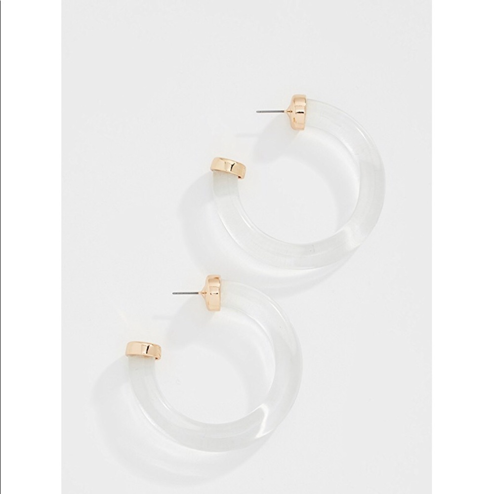 🆕 Clear Resin Hoop Earrings, Lucite Hoop Earings